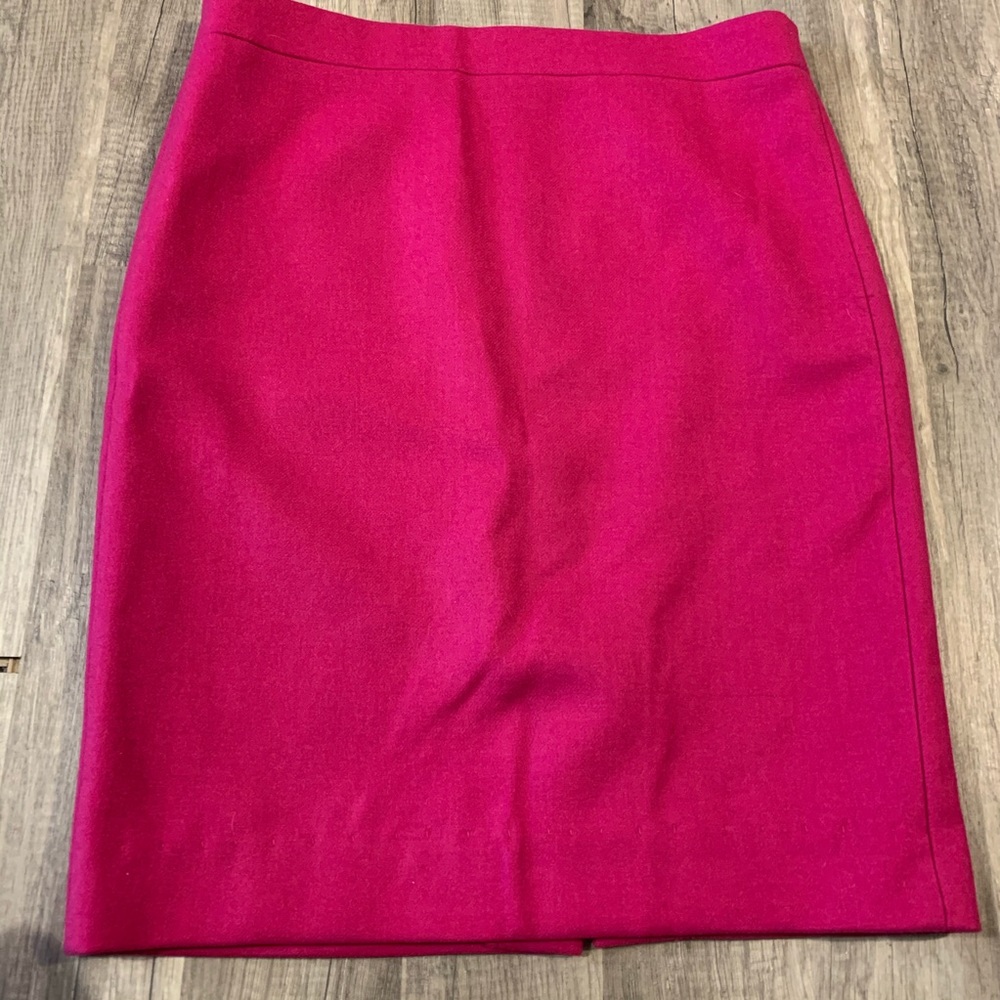 J. Crew Bright Pink Wool Skirt